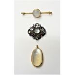 A moonstone single stone pendant,