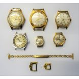 A Pallas gilt metal fronted and steel backed gentleman's calendar wristwatch,