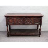 A 17th century and later oak dresser base,