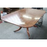 A Regency rosewood banded mahogany breakfast table,