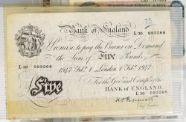 A Collection Of British And Foreign Banknotes Including A White Five A Collection Of British And Foreign Banknotes Including A White Five