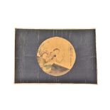 A Chinese circular fan leaf painting, Qing dynasty, ink and watercolour on silk,