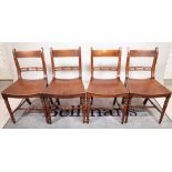 A set of four 19th century fruitwood bar back dining chairs, 46cm wide x 82cm high (4).