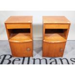 A pair of 20th century stained beech bedside cupboards, 36cm wide x 61cm high, (2).