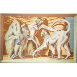 Ten school prints 'Mandrill and Mangabeys by Hans Feibusch', lithograph in colours,