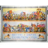 Richard Cooper 'British Empire Exhibition 1924' lithograph in colours, John Waddington,