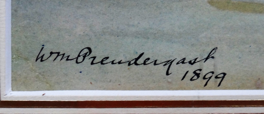 William Prendergast (19th century), Edinburgh Castle, watercolour, signed and dated 1899, 20. - Image 2 of 2