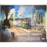 Railwayana, British Railways poster, Service to Industry, circa 1962, lithograph in colours,