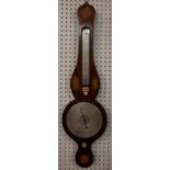 An Edwardian mahogany and shell inlaid wheel barometer, by C.A.