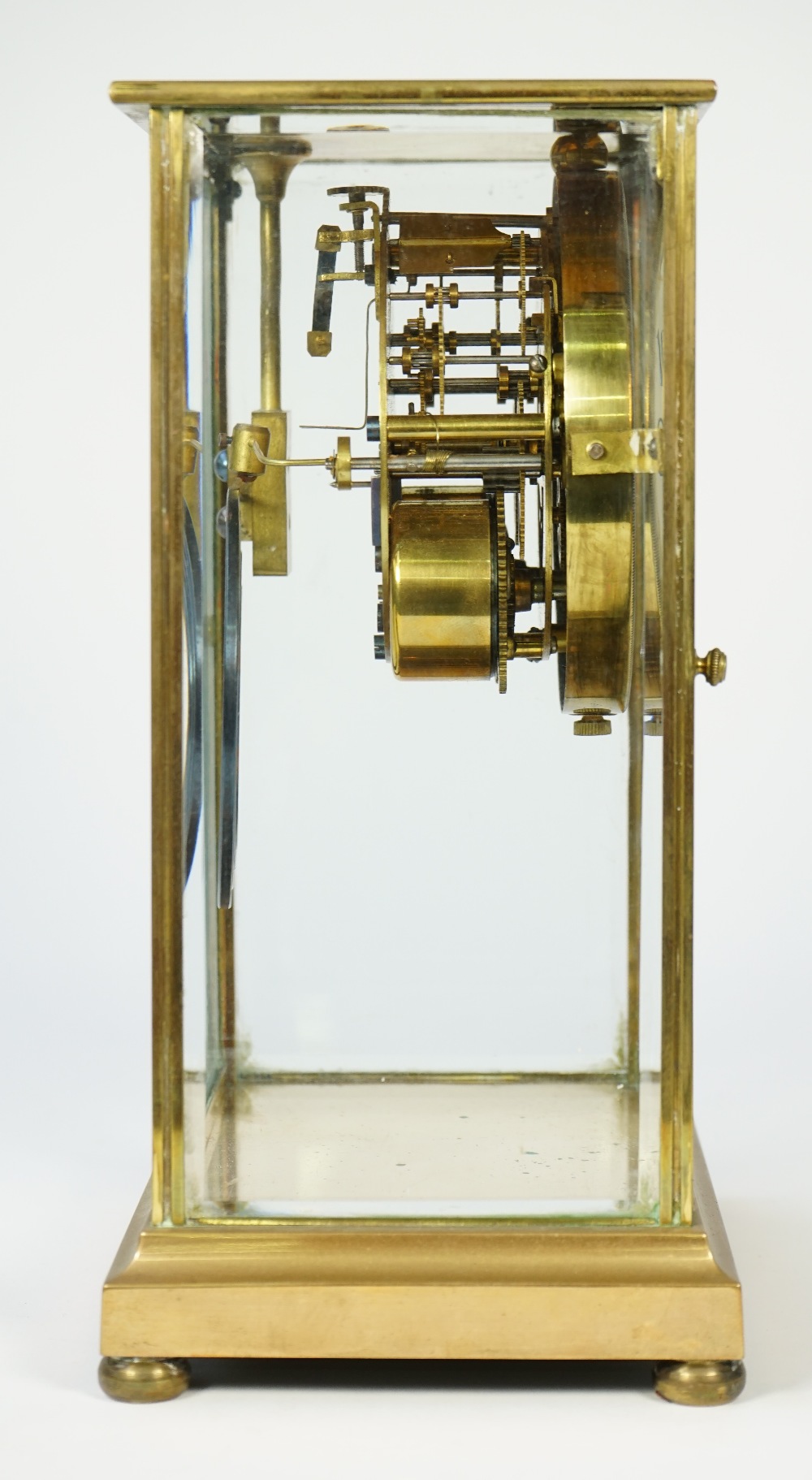 A brass cased four glass mantel clock, early 20th century, - Image 2 of 4