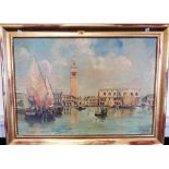 L. Montago, Venice, oil on canvas laid on board, signed and dated 1931, 47.5 x 68 cm.