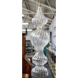 A Rothschild & Bickers hand blown glass 'spindle pendant' ceiling light, modern,