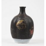 An Arita lacquered porcelain bottle, Edo period,