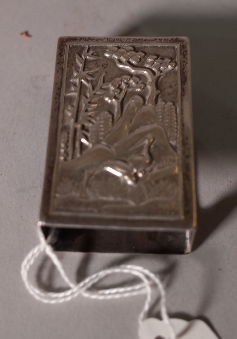 A Chinese export silver matchbox cover, mark of Luen Hing, late 19th/early 20th century,