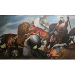 After Sir Peter Pal Rubens, The Lion Hunt, oil on canvas laid on board, 180cm x 306cm.