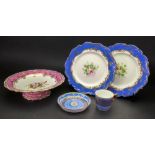 A Mintons coffee cup and saucer, classical foliate decorated in blue white and gilt, S3335,