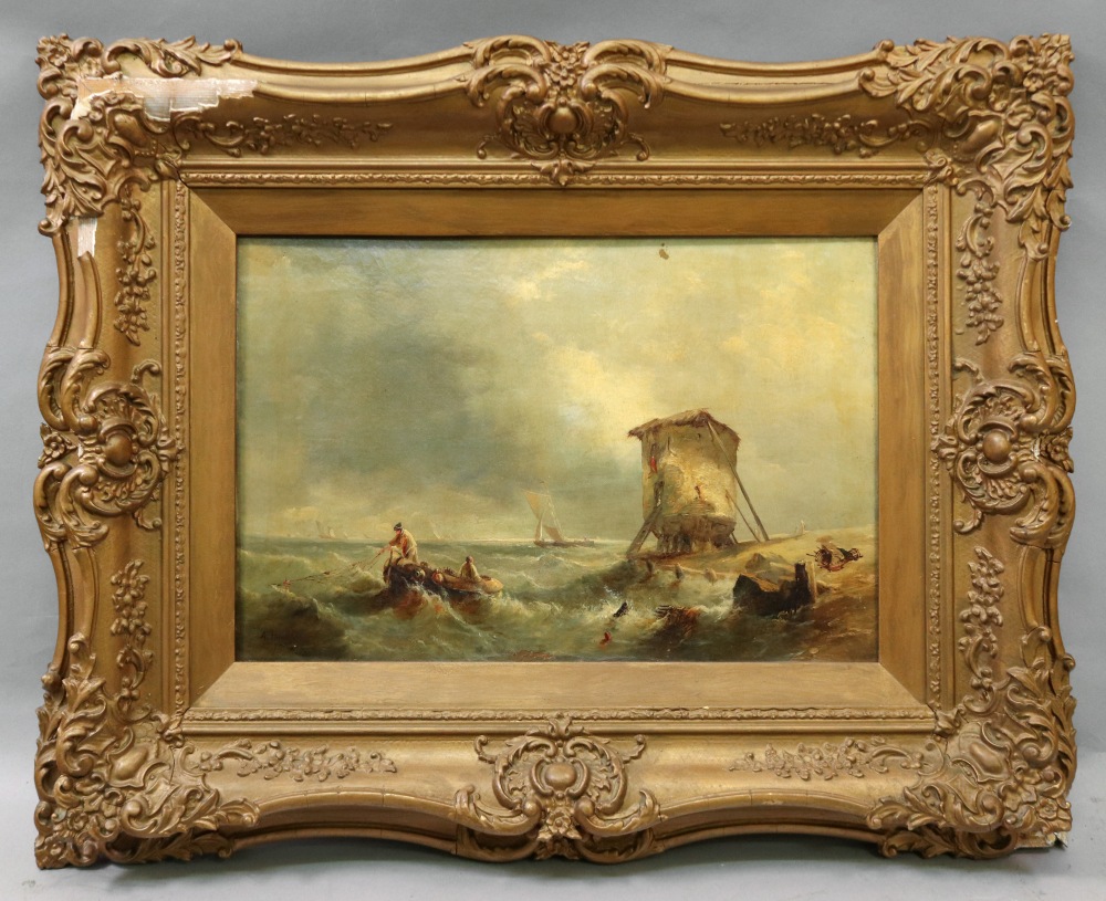 A Hunt (British, 19th Century) Hauling i - Image 2 of 2