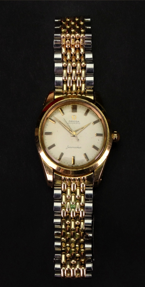 Omega; a gentleman's Seamaster gilt metal and stainless steel wristwatch, - Image 2 of 4