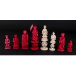 A group of eight Chinese carved ivory ch