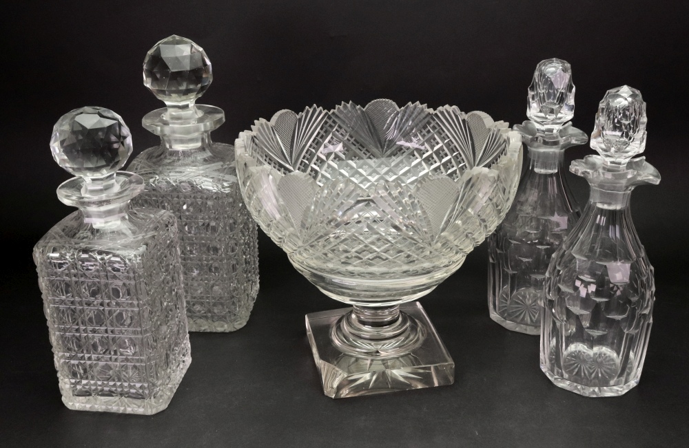 A George III style glass pedestal fruit