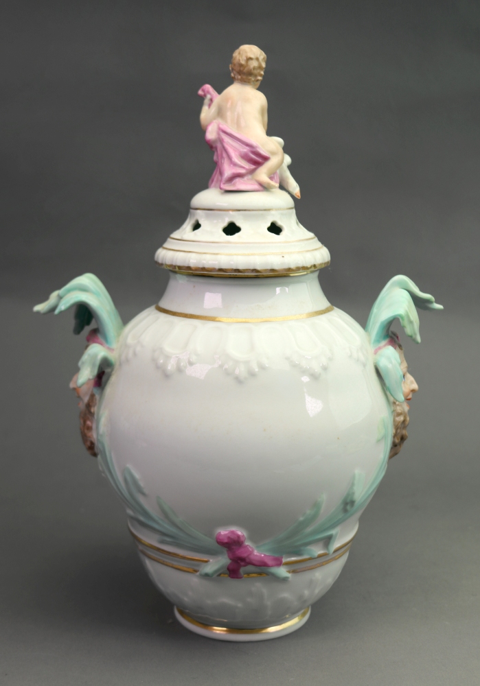 A Berlin porcelain two-handled pot pourr - Image 2 of 2