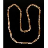 An 18ct gold and diamond-set necklace, o