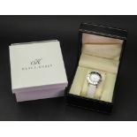 Klaus-Kobec; a stainless steel wristwatch, with mother-of-pearl dial, the case numbered 00186392,
