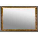 A modern rectangular gilt frame wall mirror 100 x 70cm,