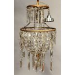 A Regency style gilt metal frame and cut glass chandelier,