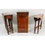 An early 20th century walnut toilet cabinet,