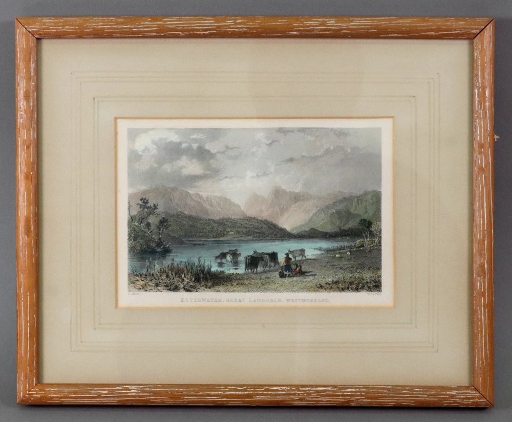 Seven engravings of Lake District scenes, the largest 10 x 15.5cm. - Image 2 of 8