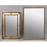 A reproduction George III style rectangular marginal wall mirror,