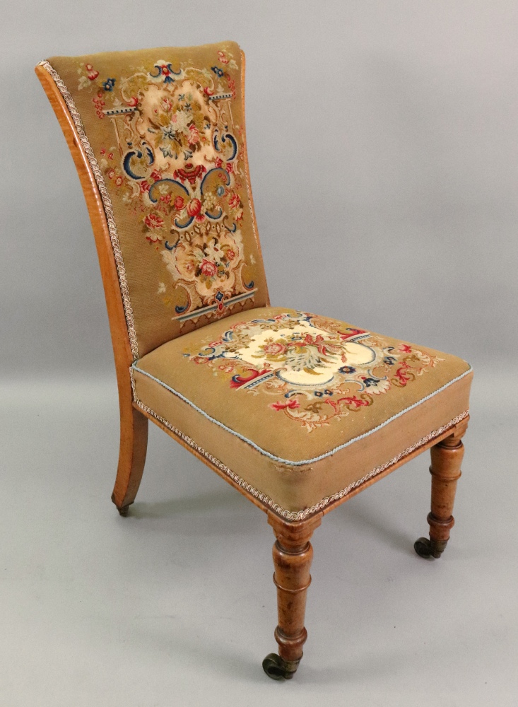 An early Victorian satinwood side chair,