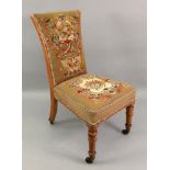 An early Victorian satinwood side chair,