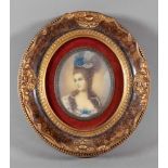 French School, Bust portrait of a noblewoman, 20th century, miniature, in late 18th century style,