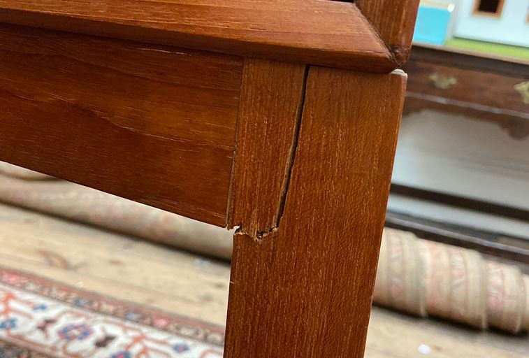 A retro teak Military style desk, circa 1970's, with a low raised back fitted with pigeon holes, - Image 4 of 4