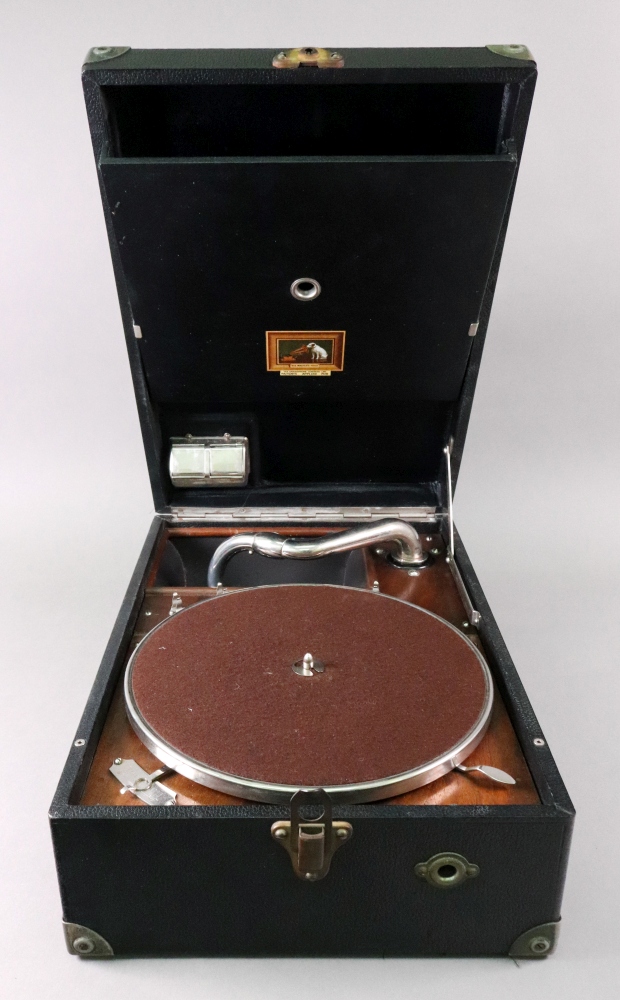 A HMV wind-up gramophone and a large collection of 78rpm records (qty). - Image 2 of 8