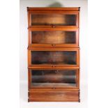 A mahogany four-tier Globe Wernicke bookcase, with glazed up and over doors, 86.