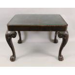 A 'Chippendale Revival' mahogany square low centre table,