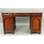 An early Victorian mahogany sideboard, the rectangular top above three frieze drawers,