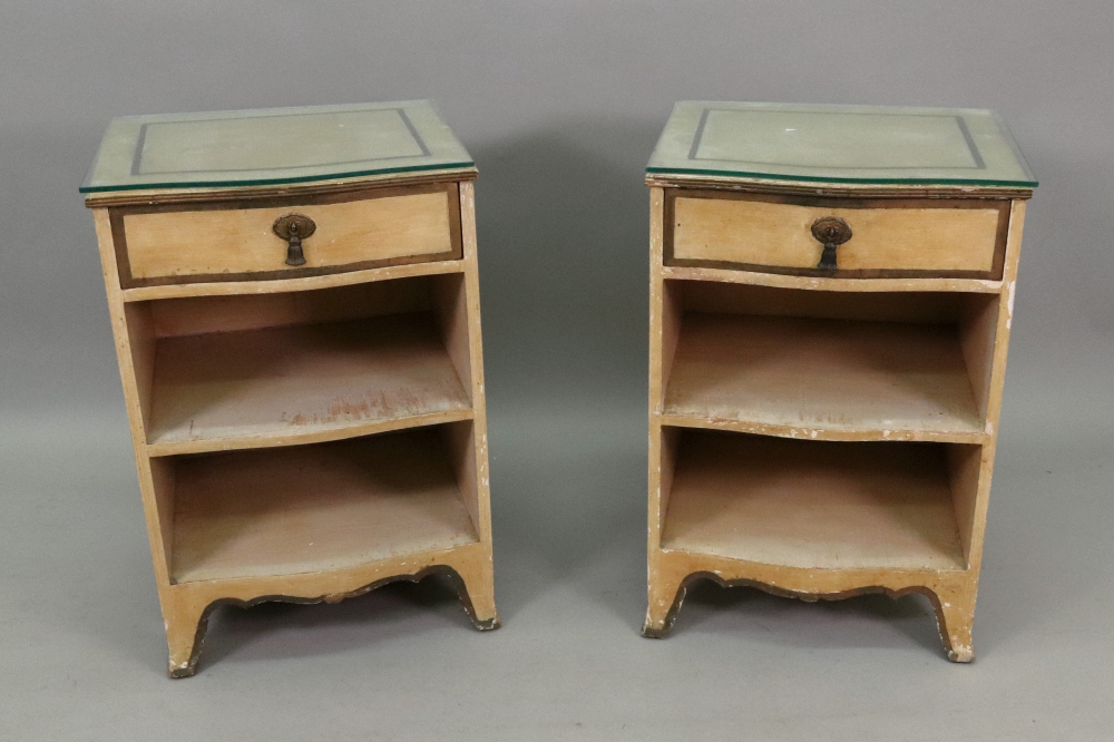 A pair of cream and gilt painted bedside tables, in George III style, - Image 2 of 2