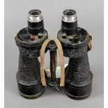 A pair of Ross Bino prism No. 5, Mk V x 7 binoculars, World War II.