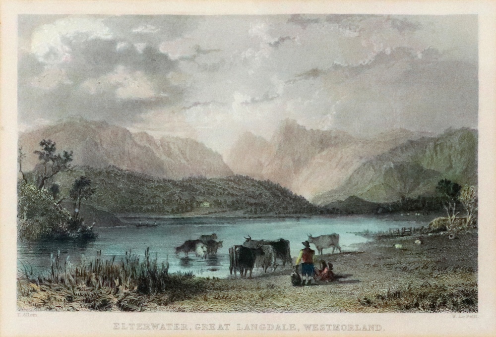 Seven engravings of Lake District scenes, the largest 10 x 15.5cm.