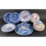 An English pearlware blue willow pattern