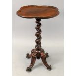 A Victorian rosewood pedestal table, the