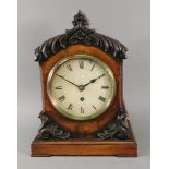 An early Victorian rosewood cased mantel timepiece,