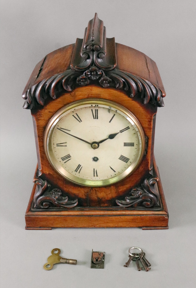 An early Victorian rosewood cased mantel timepiece, - Image 2 of 2