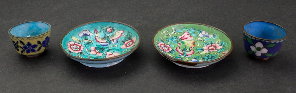 Two Canton enamel famille rose miniature