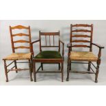 A pair of George III style oak ladder ba