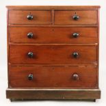An early Victorian mahogany chest, fitte